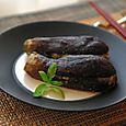 ナスの肉あんはさみ蒸し