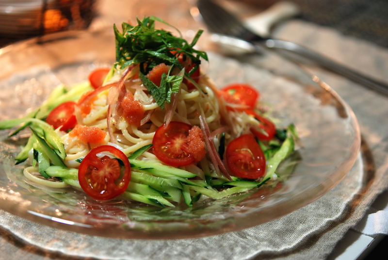 明太子の冷製パスタ